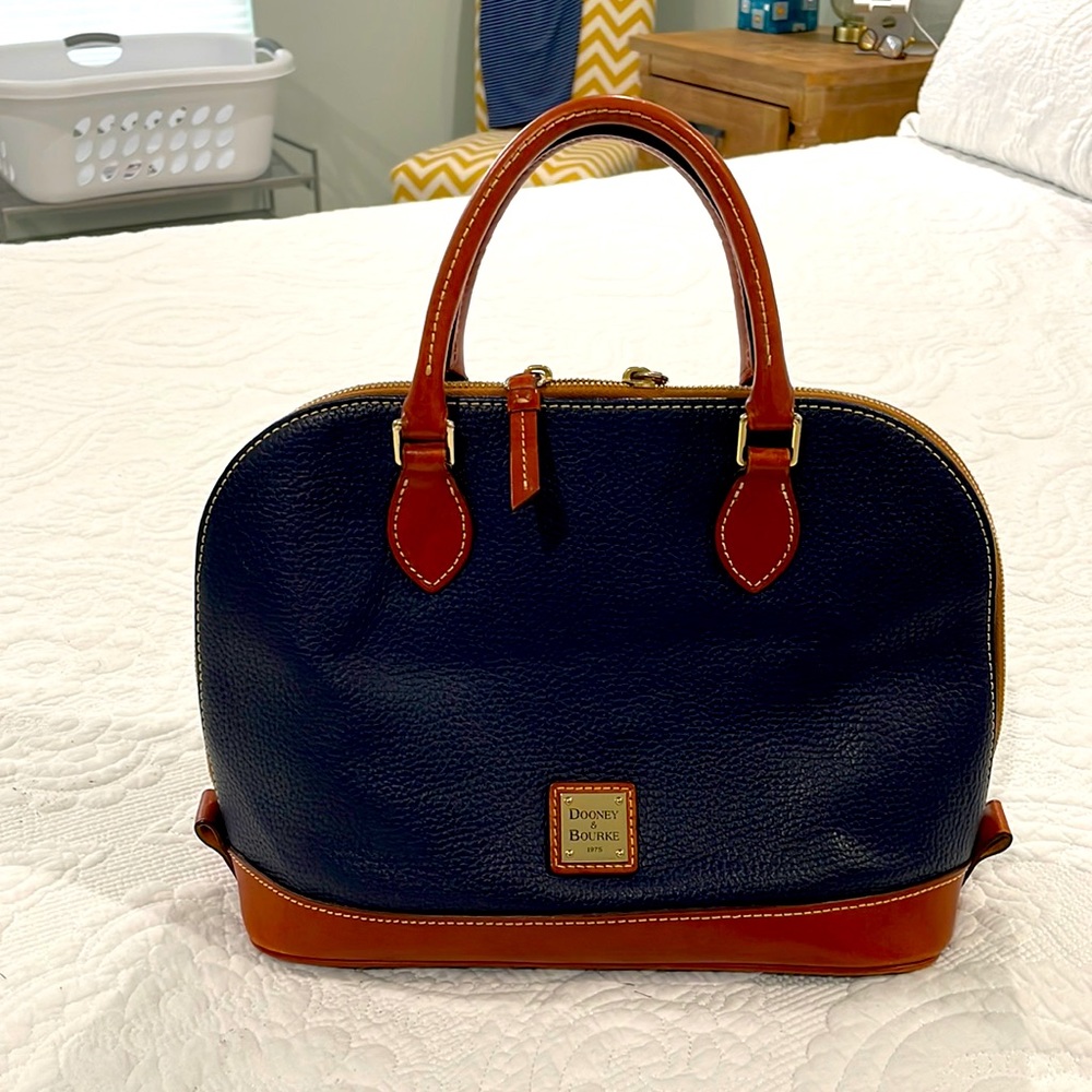 Dooney & Bourke 1975 classic Navy satchel handbag